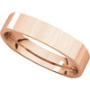 14k Rose Gold 4mm Square Comfort Fit Band, Size 10.5