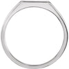 14k White Gold Signet Ring, Size 11