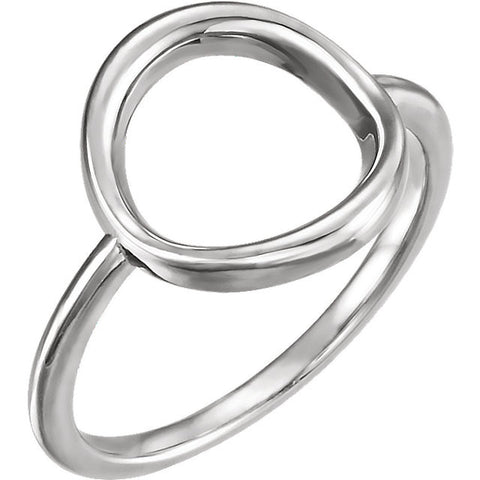 Sterling Silver Circle Ring , Size 7