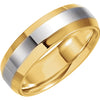 Two-Tone Comfort-Fit Wedding Band Ring in 18k Yellow Gold and Platinum ( Size 9.5 )