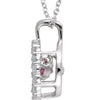 14k White Gold Pink Sapphire & 1/5 CTW Diamond 18" Mystara® Necklace