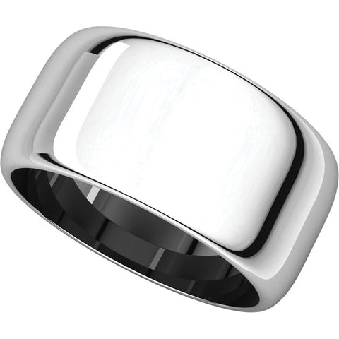 10k White Gold 10mm Half Round Band, Size 12