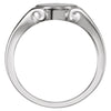 14k White Gold Signet Ring , Size 11