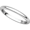 10k White Gold 2mm Comfort Fit Band, Size 7