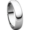 10k White Gold 5mm Half Round Band, Size 8