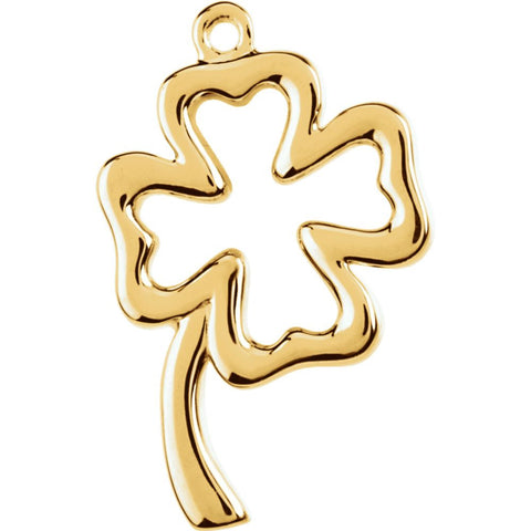 14k Yellow Gold Petite Clover Dangle