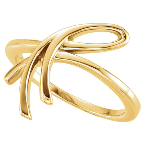 14k Yellow Gold Freeform Ring, Size 7