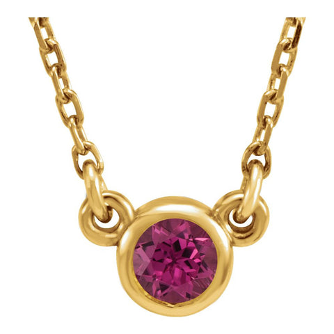 14k Yellow Gold Pink Tourmaline 16" Necklace