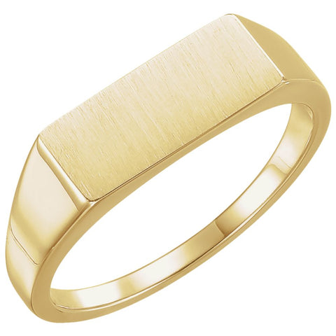 14k Yellow Gold Men's Rectangle Signet Ring, Size 11