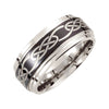 Dura Cobalt Wedding Band Ring with Black Laser Celtic Knot Pattern (Size 11 )