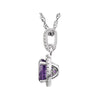 14k White Gold Amethyst & 1/10 CTW Diamond 18" Necklace