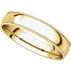 10k Yellow Gold 4mm Light Comfort Fit Milgrain Band , Size 11