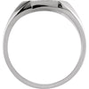 14k White Gold 9x11mm Octagon Signet Ring , Size 6