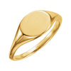 14k Yellow Gold Oval Signet Ring, Size 7