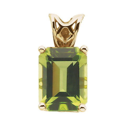 14k Yellow Gold Peridot Scroll Setting® Pendant