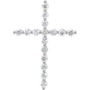 14k White Gold 3/4 ctw. Diamond Cross Pendant