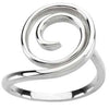 14k White Gold Scroll Fashion Ring, Size 7