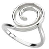 14k White Gold Scroll Fashion Ring, Size 7