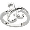 14k White Gold Freeform Ring, Size 7