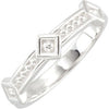 Stackable Metal Fashion Ring in Sterling Silver ( Size 6 )