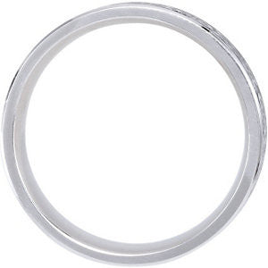 14k White Gold 7mm Comfort-Fit Enamel Band Size 5.5