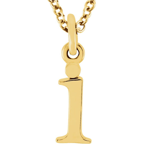 14k Yellow Gold "i" Lowercase Initial 16" Necklace