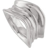 Wavy Fashion Ring in Sterling Silver ( Size 8 )