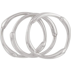 Sterling Silver Set of 3 Stackable Rings, Size 6