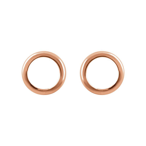 14k Rose Gold Circle Earrings