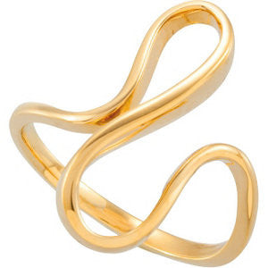 14k Yellow Gold Freeform Ring, Size 6.5