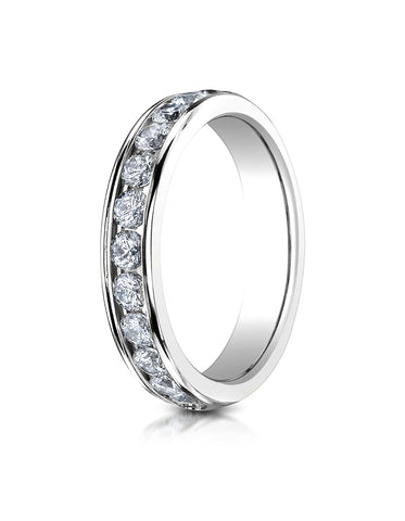 Benchmark Platinum 4mm High Polished Channel Set 12-Stone Diamond Wedding Band Ring (0.72 ct.)