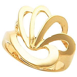 14k Yellow Gold Freeform Ring , Size 6