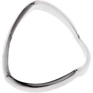 14k White Gold V Shaped African Band, Size 6