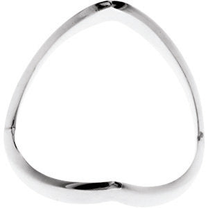 14k White Gold V Shaped African Band, Size 6