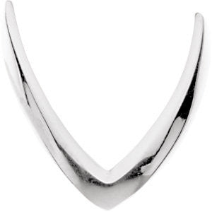 14k White Gold V Shaped African Band, Size 6