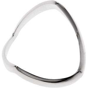 14k White Gold V Shaped African Band, Size 6