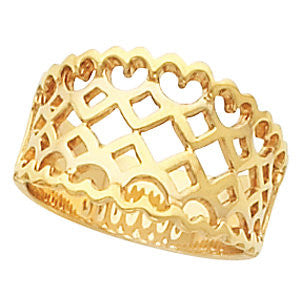 14k Yellow Gold Freeform Ring, Size 6