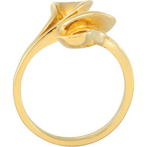 14k Yellow Gold Freeform Ring , Size 6