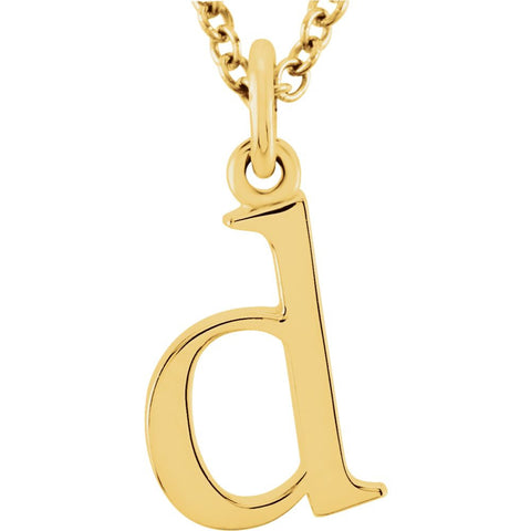 14k Yellow Gold "d" Lowercase Initial 16" Necklace