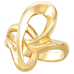 14k Yellow Gold Freeform Ring, Size 6