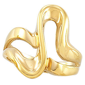 14k Yellow Gold Freeform Ring, Size 6