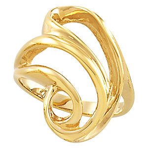 14k Yellow Gold Freeform Ring, Size 6