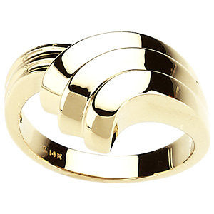 14k Yellow Gold Fashion Ring, Size 6