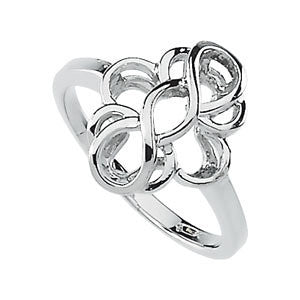 14k White Gold Freeform Ring, Size 6