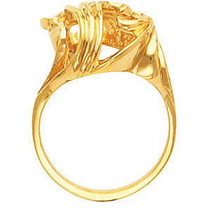 14k Yellow Gold Freeform Ring, Size 6