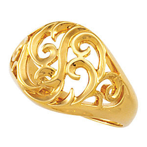 14k Yellow Gold Filigree Ring, Size 6