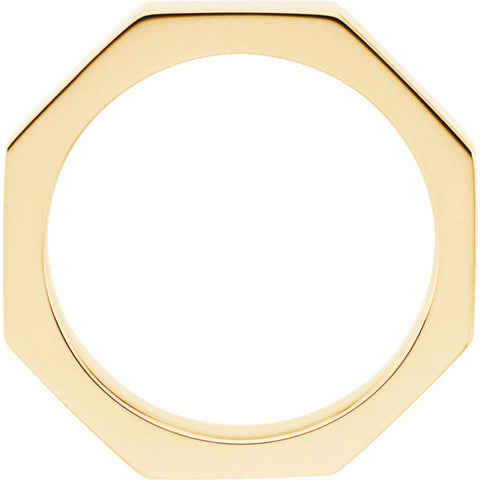 10k Yellow Gold 3.75mm Octagon Band Size 5