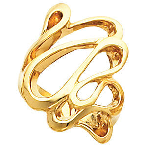 14k Yellow Gold Freeform Ring, Size 6