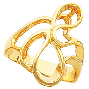 14k Yellow Gold Freeform Ring, Size 6