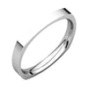 02.50 mm Square Comfort-Fit Wedding Band Ring in 14K White Gold ( Size 11 )